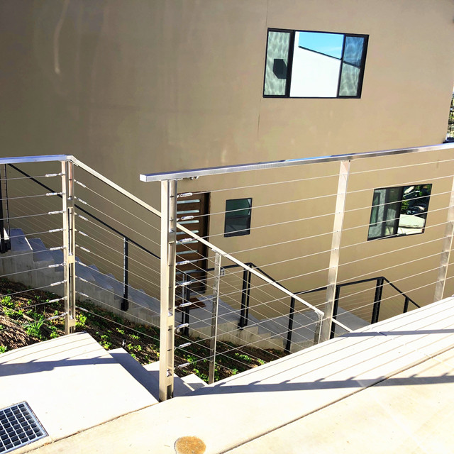 stainless steel stair deck balcony cable railing